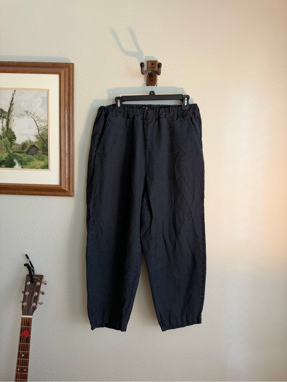Quince Women's Black 100% European Linen Pants